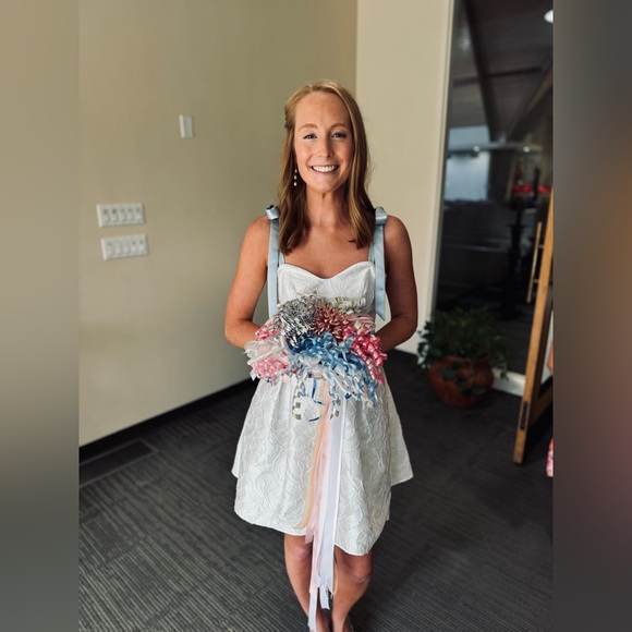 DB STUDIO Short Jacquard A-Line Dress with Removable Straps - Picture 5 of 7